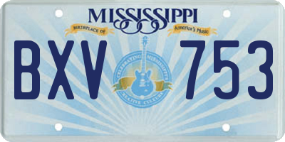 MS license plate BXV753
