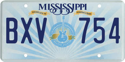 MS license plate BXV754