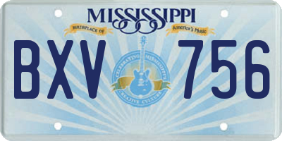 MS license plate BXV756