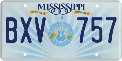 MS license plate BXV757