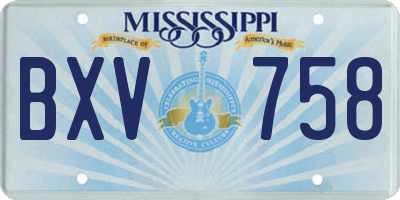 MS license plate BXV758