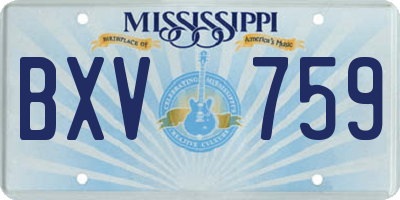 MS license plate BXV759