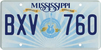 MS license plate BXV760