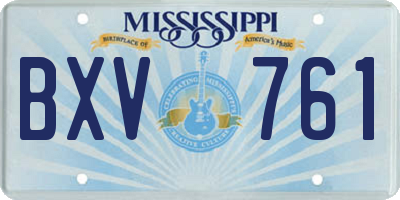 MS license plate BXV761