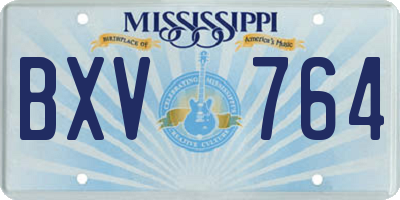 MS license plate BXV764