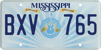 MS license plate BXV765