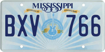 MS license plate BXV766