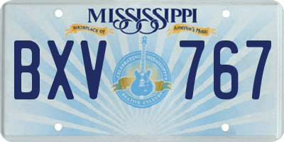 MS license plate BXV767