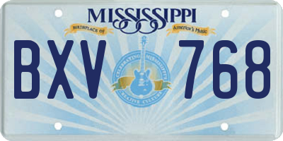 MS license plate BXV768