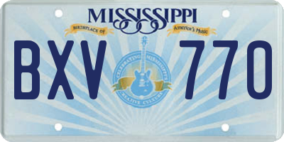 MS license plate BXV770