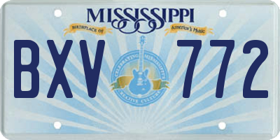 MS license plate BXV772