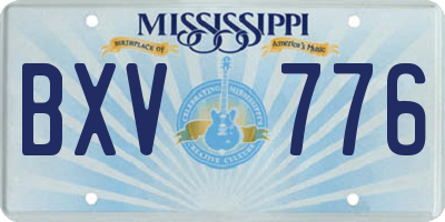 MS license plate BXV776