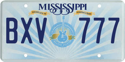 MS license plate BXV777