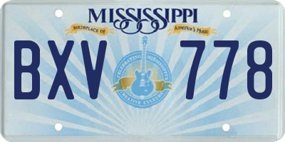 MS license plate BXV778