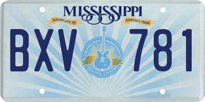 MS license plate BXV781