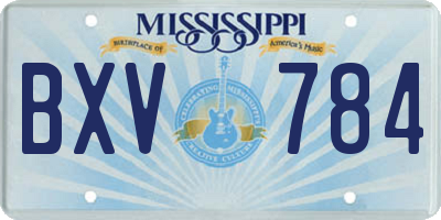 MS license plate BXV784