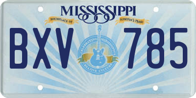 MS license plate BXV785