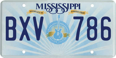 MS license plate BXV786