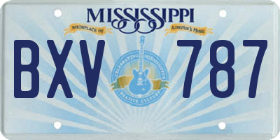 MS license plate BXV787