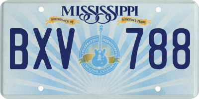 MS license plate BXV788