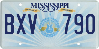 MS license plate BXV790