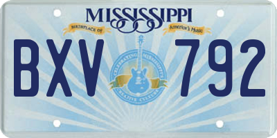 MS license plate BXV792