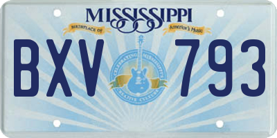 MS license plate BXV793