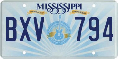MS license plate BXV794