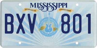 MS license plate BXV801