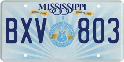 MS license plate BXV803