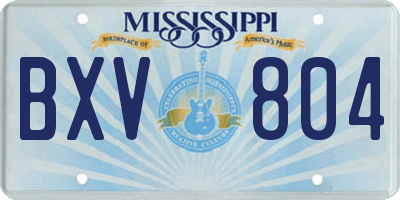 MS license plate BXV804