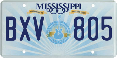 MS license plate BXV805