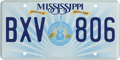 MS license plate BXV806