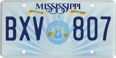 MS license plate BXV807