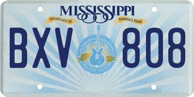 MS license plate BXV808
