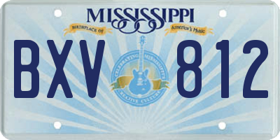 MS license plate BXV812