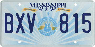 MS license plate BXV815