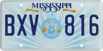 MS license plate BXV816