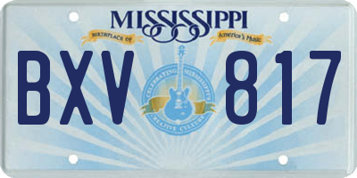 MS license plate BXV817