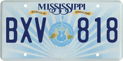 MS license plate BXV818