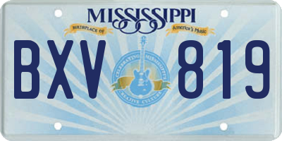 MS license plate BXV819