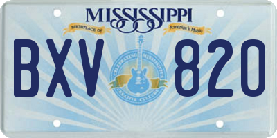 MS license plate BXV820