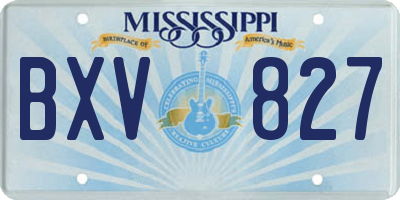 MS license plate BXV827