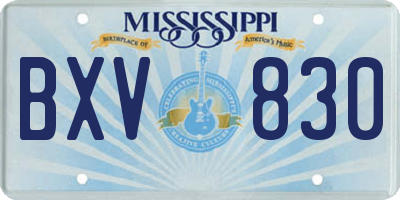 MS license plate BXV830