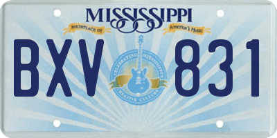MS license plate BXV831