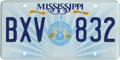 MS license plate BXV832