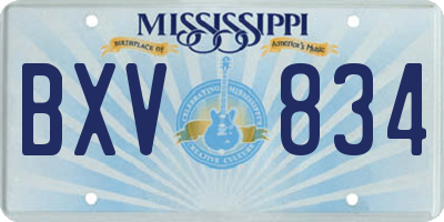 MS license plate BXV834