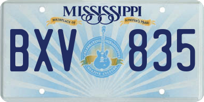 MS license plate BXV835