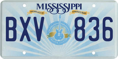 MS license plate BXV836