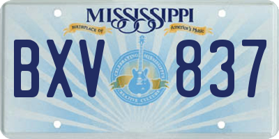 MS license plate BXV837